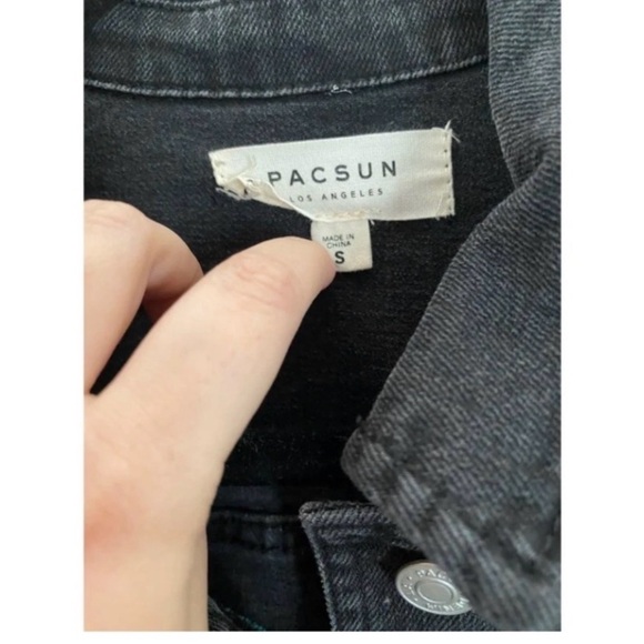 PACSUN Los Angeles Black Jean Jacket - Picture 8 of 9